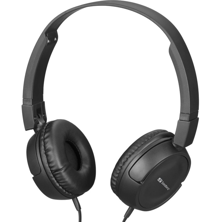 Casti cu fir Sandberg Saver MiniJack Travel, microfon, 3.5mm, 1.2m, negru
