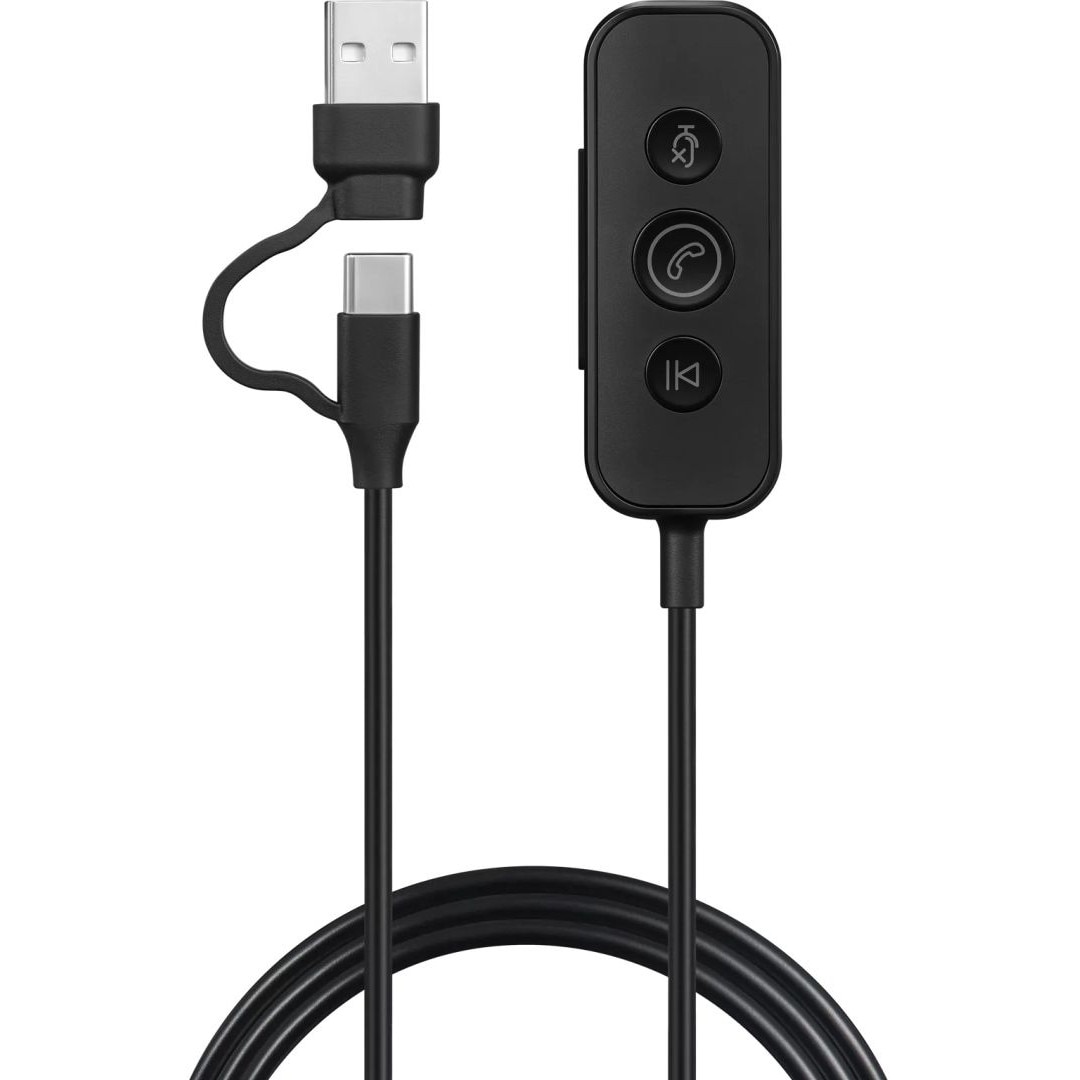Casti cu fir Sandberg 3in1 Office Headset Pro ENC, microfon, negru, 1.2m