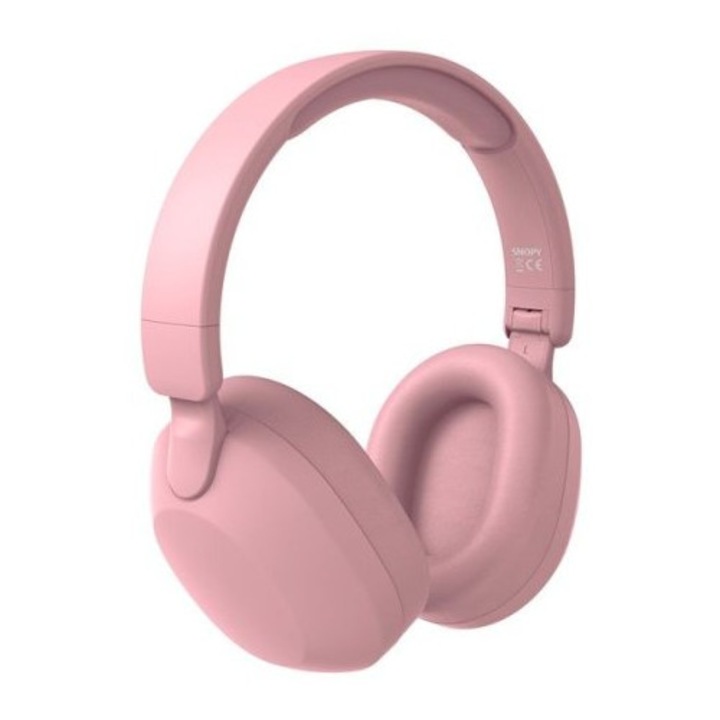 Casti wireless Snopy SN-BT37, roz, cu microfon