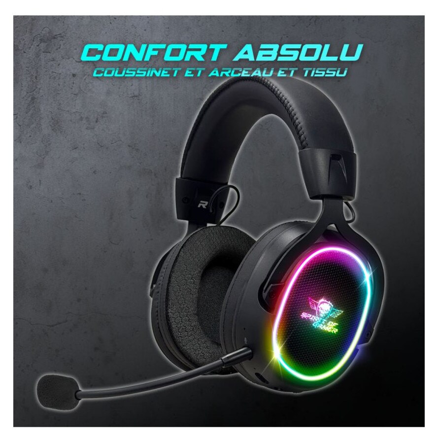 Casti wireless Spirit Of Gamer XPERT XH1200, RGB, microfon, negru