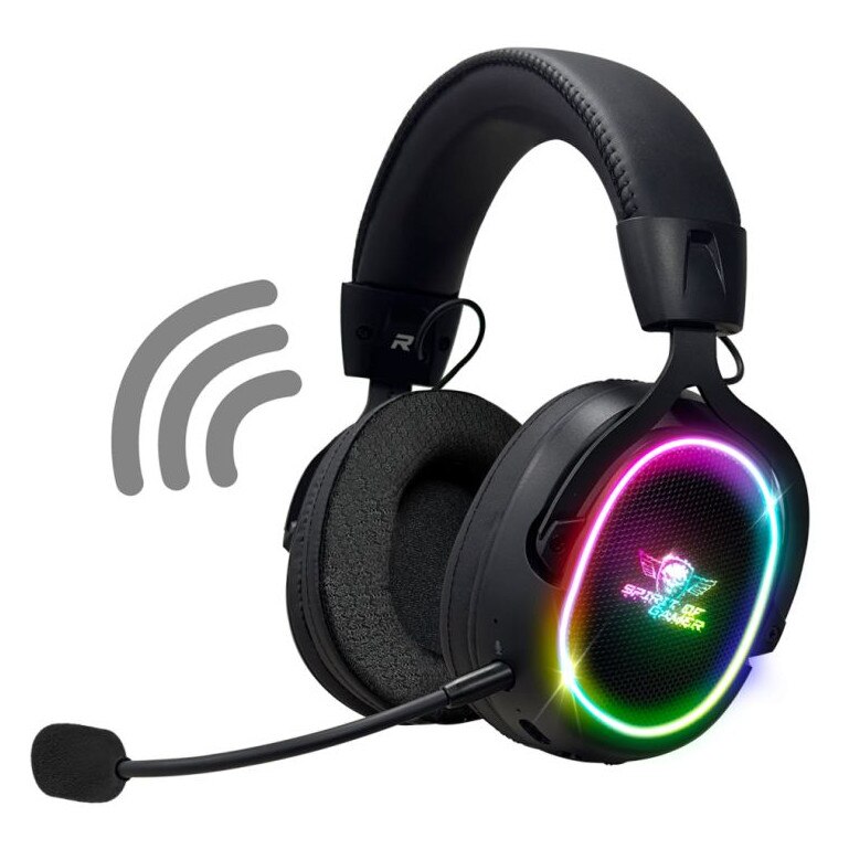 Casti wireless Spirit Of Gamer XPERT XH1200, RGB, microfon, negru