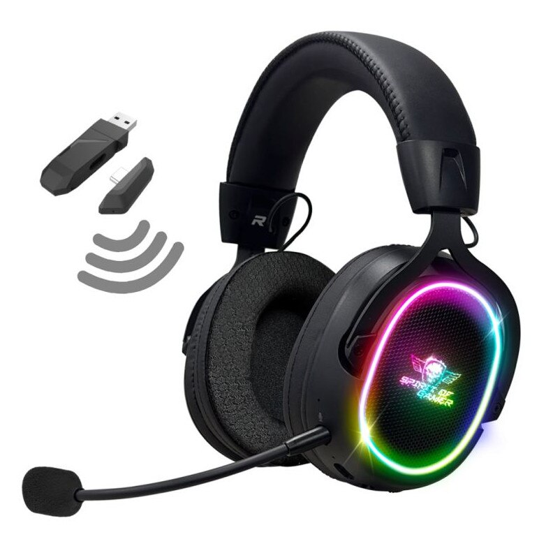 Casti wireless Spirit Of Gamer XPERT XH1200, RGB, microfon, negru