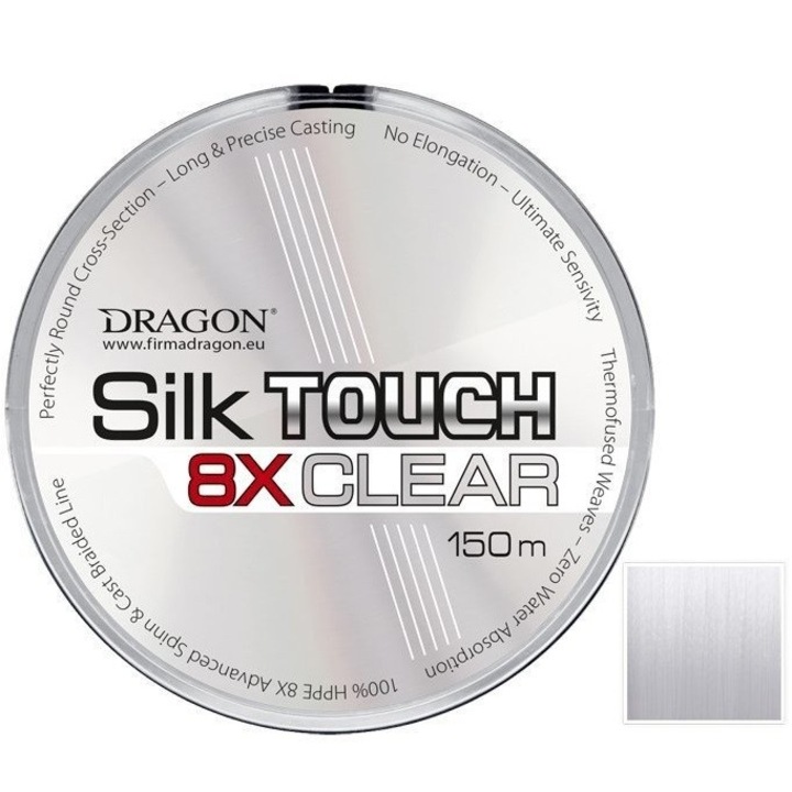 Dragon SilkTouch 8X fonott zsinór, 0.18 mm, 150 m, átlátszó, textil