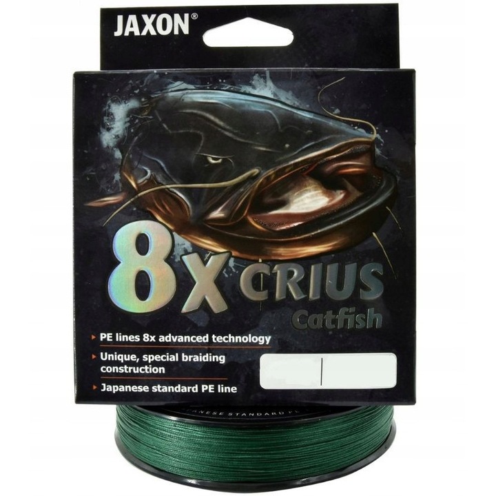 Влакно за риболов JAXON Crius 8X, 0.50мм, 100кг, зелено, 300м