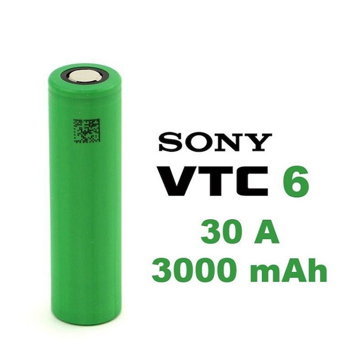 Acumulator Universal 18650 Sony Murata Konion VTC6, 30A, 3000mAh, pentru dispozitive electronice, boxe portabile, tigari electronice si alte dispozitive