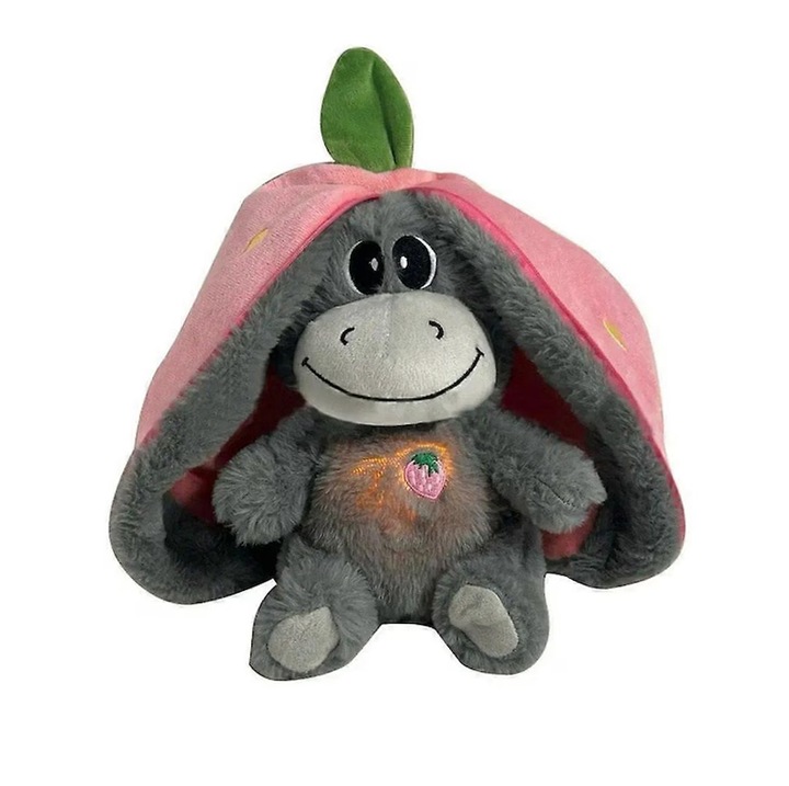 Плюшена играчка магаре с розов цвят, 28 см