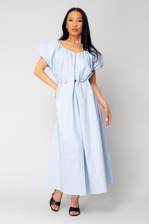 Rochie lunga cordon cu detalii ornamentale Light Blue 16339, Albastru deschis