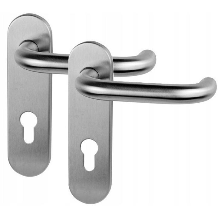 Maner usa interior VDS Olarix, 72mm, inox, cu placa pentru cheie