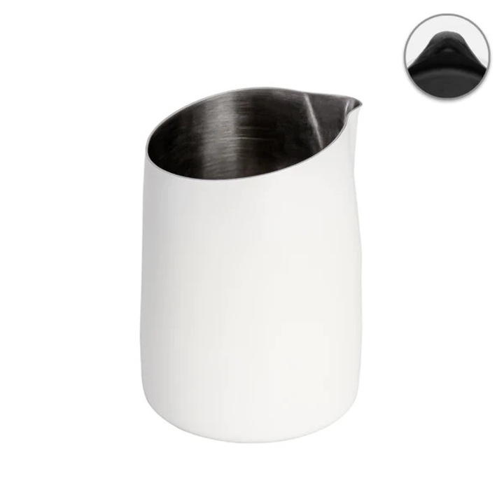 WPM Latiera profesionala cu gura de turnare rotunda fara maner 450ml - Alb Mat