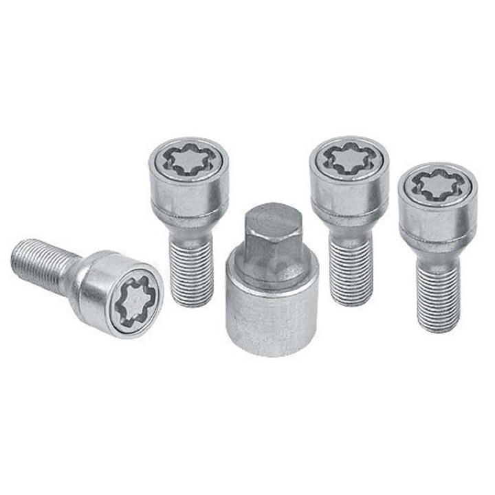 Set suruburi antifurt roti Sicustar, M12 x 1.50 x 60, hexagon, cheie 17, otel zincat