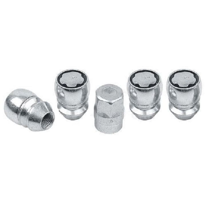 Set suruburi antifurt roti Sicubloc, M14 x 1.50, hexagon, inchis, cheia 19, din otel zincat