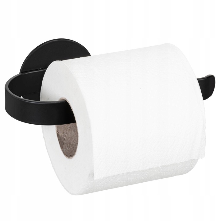 Wenko Bivio WC tartó, alumínium, matt fekete, 7,5x16x6,5cm