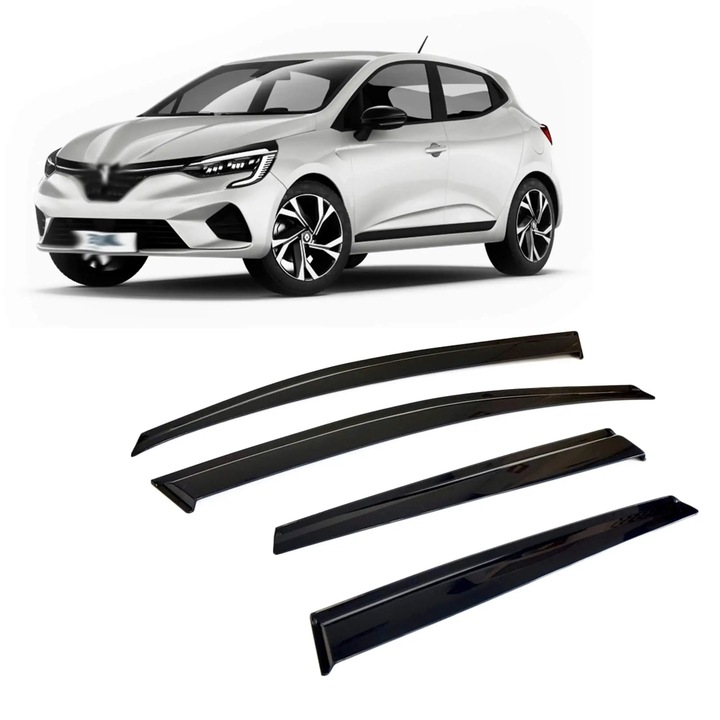 Спортни Ветробрани за Renault Clio 5 2020-2023 Hatchback – Комплект 4 броя – Черен – Залепващи