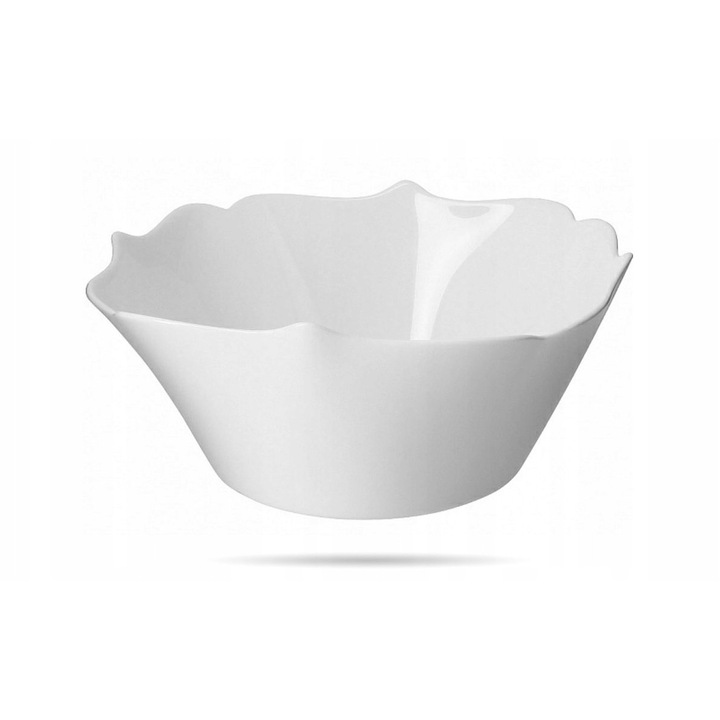 Salatieră Luminarc, albă, 24 cm, sticlă călită, design elegant