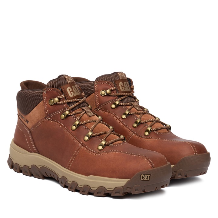 Ghete barbati CAT, piele naturala, culoare maro, model Threshold Rebound Tr, 40 EU