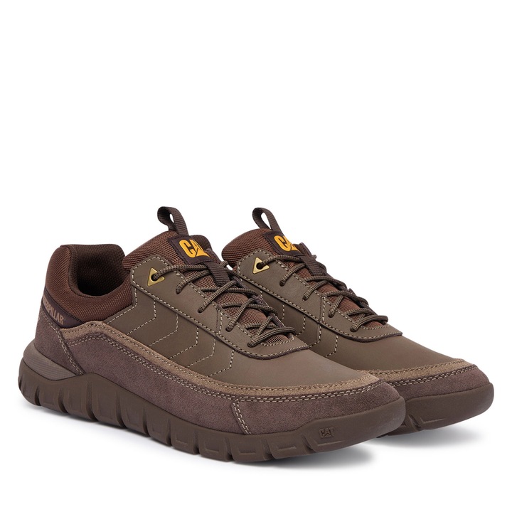 Férfi CAT Dark Brown, természetes bőr tornacipő
