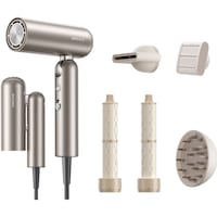 Uscator de par si ondulator DREAME Pocket Pro, 1300W, design pliabil, uscare par scurt in 40 sec, 300 milioane ioni negativi/cm³, 60 dB, motor de 110.000 RPM, 300g, auriu