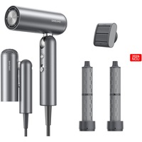 Uscator de par si ondulator DREAME Pocket Pro, 1300W, design pliabil, uscare par scurt in 40 sec, 300 milioane ioni negativi/cm³, 60 dB, motor de 110.000 RPM, 300g, gri