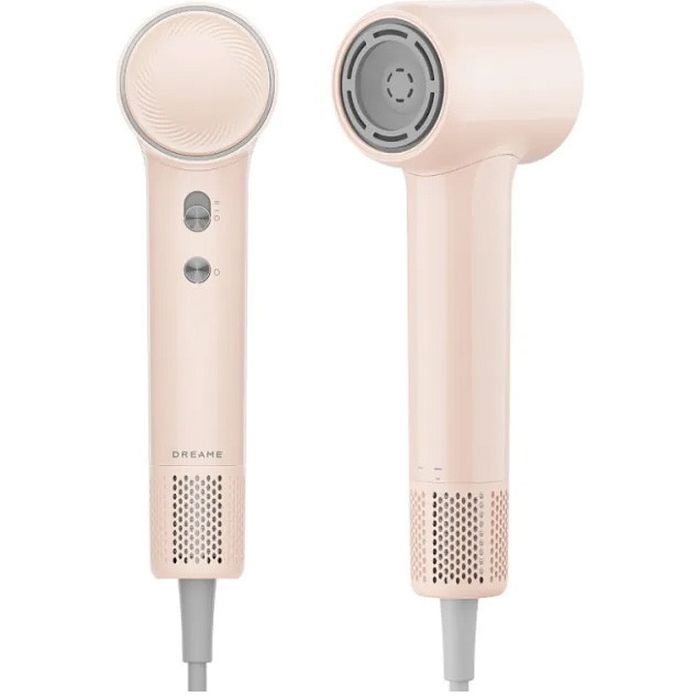 Uscator de par Dreame Mini, control temperatura in 5 trepte, mod copii 40°C, ionizare negativa, 1200W, uscare rapida 70m/s, 73dB, 270g, roz