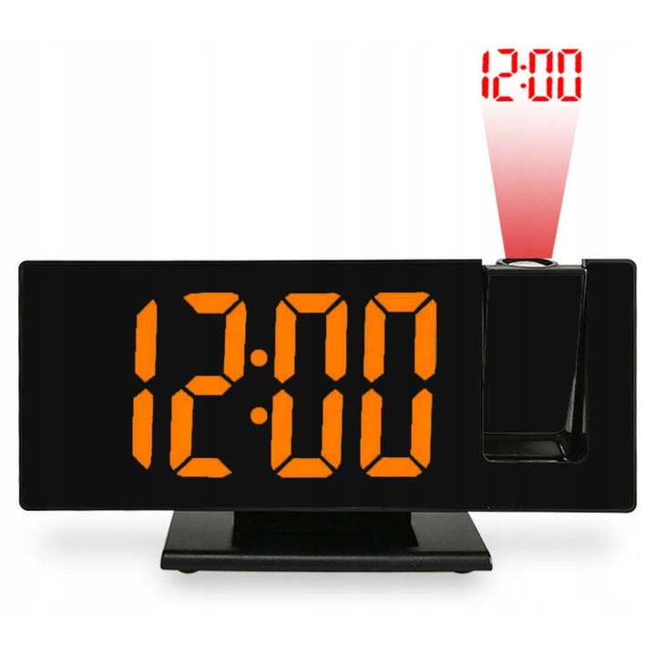 Ceas de masă JVD SB3618.2, LED cu proiector, termometru, 18, 5x9, 5x2, 5cm