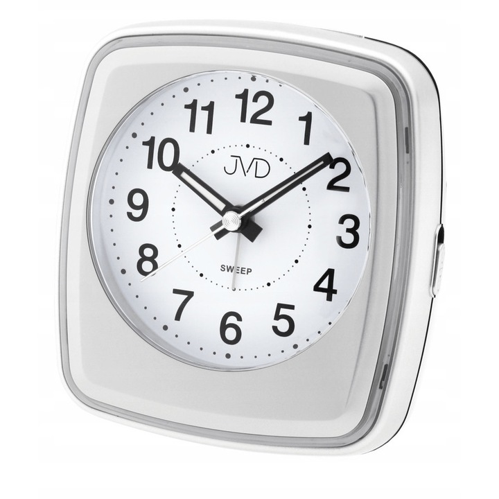 Ceas de masă JVD, SRP312.3, argintiu, mecanism cu quartz, dimensiuni 93x98x48mm