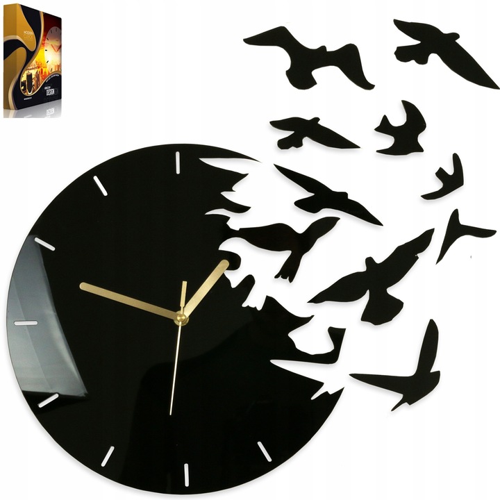 ModernClock RAJ PARADISE falióra, akril, fekete arannyal, 30cm