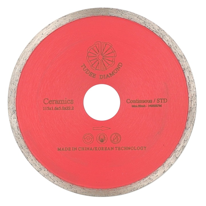 Disc diamantat Tudee debitare placi ceramice, standard, 115x22.2x5x1.6mm