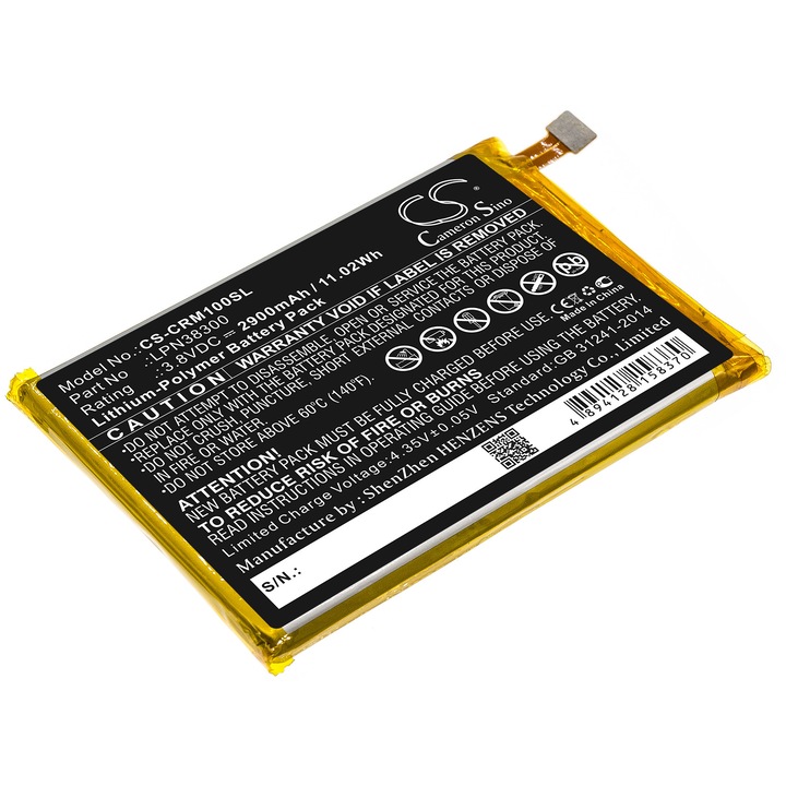 Cameron Sino Li-Polymer mobil akkumulátor 2900mAh, Fekete, 70.58x50x5.6mm