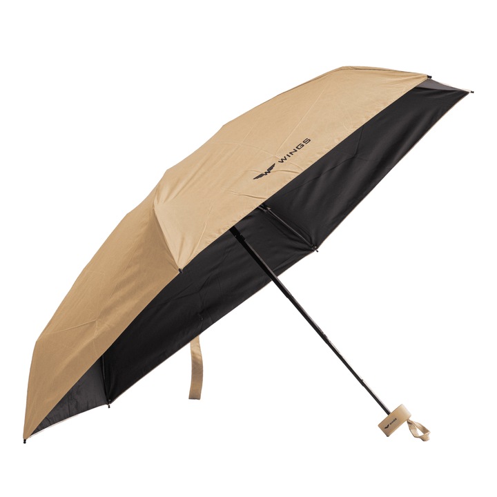 WINGS Джобен чадър – сгъваем, ултракомпактен, идеален за чанта и пътувания, UV защита Бежов
