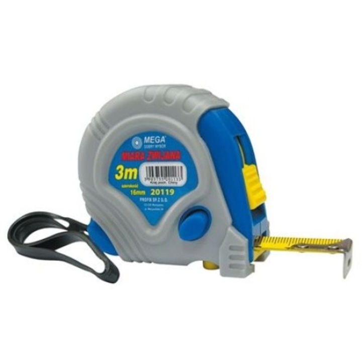 Ruletă cauciucată 10m x 32mm cu 3 blocaje