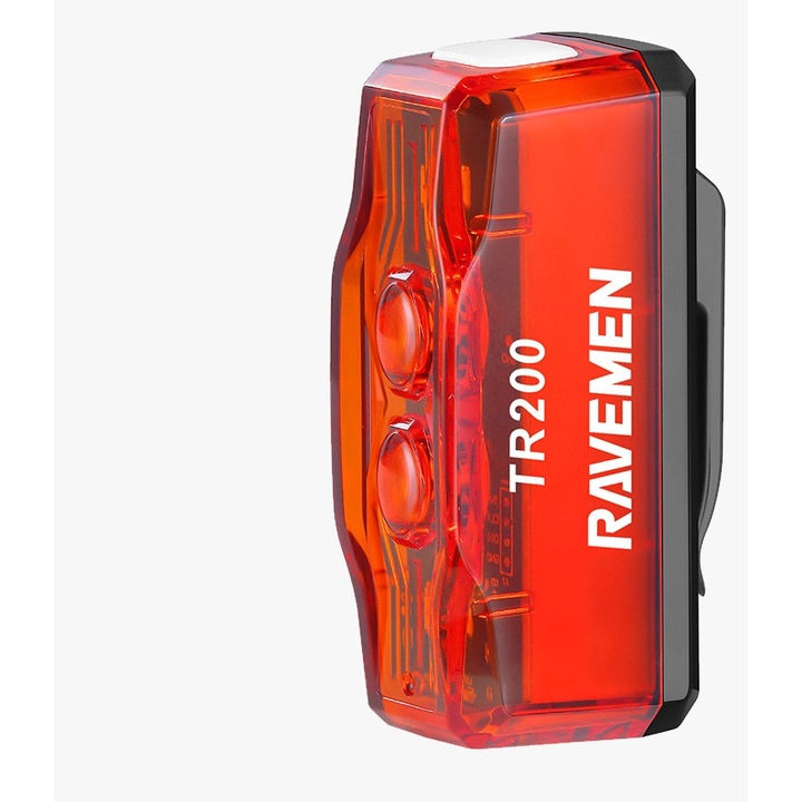Lampa Spate RAVEMEN TR200, 200 lumeni, USB-C, rezistenta la apa IPX6, culoare rosie