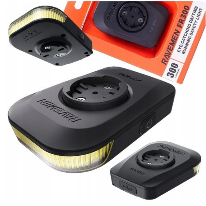 Lampa Bicicleta RAVEMEN FR300 300 lumeni, USB-C, Negru, 75g