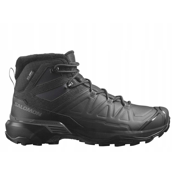 Ghete sport barbati Salomon, trekking, impermeabile, negre, piele