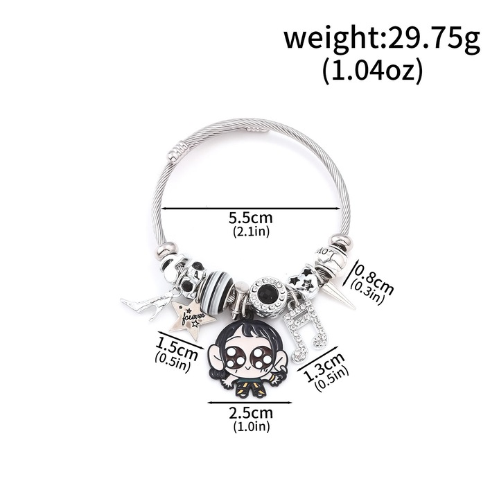 Bratara din aliaj cu pandantiv personaj de desene animate K-POP Witch Hunt Q, Zoe