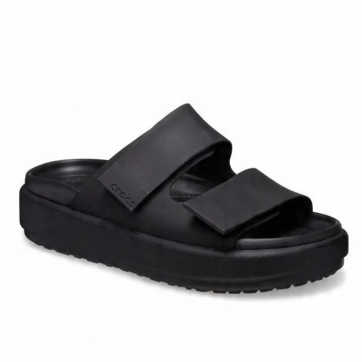 Sandale dama Crocs Brooklyn Luxe, confort maxim, negru, material moale