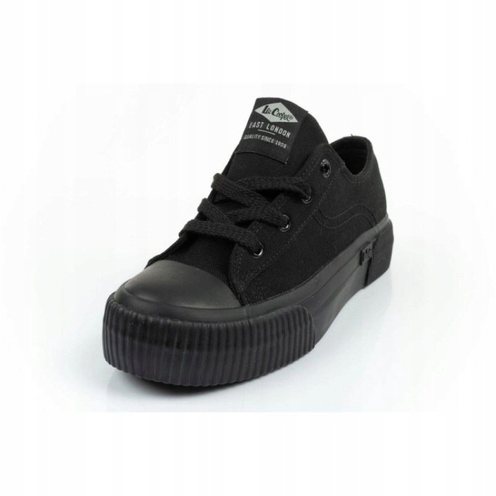 Tenisi dama Lee Cooper, negru, textil, cu platforma, design modern