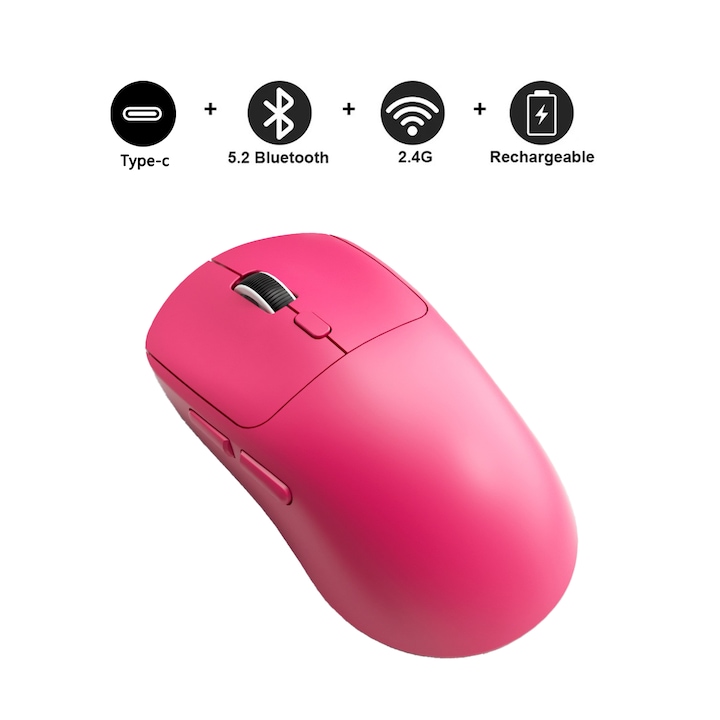 Modal Mouse Mouse Gaming Usor Tri-Modal (Bluetooth + 2.4G + Incarcare Wireless ...