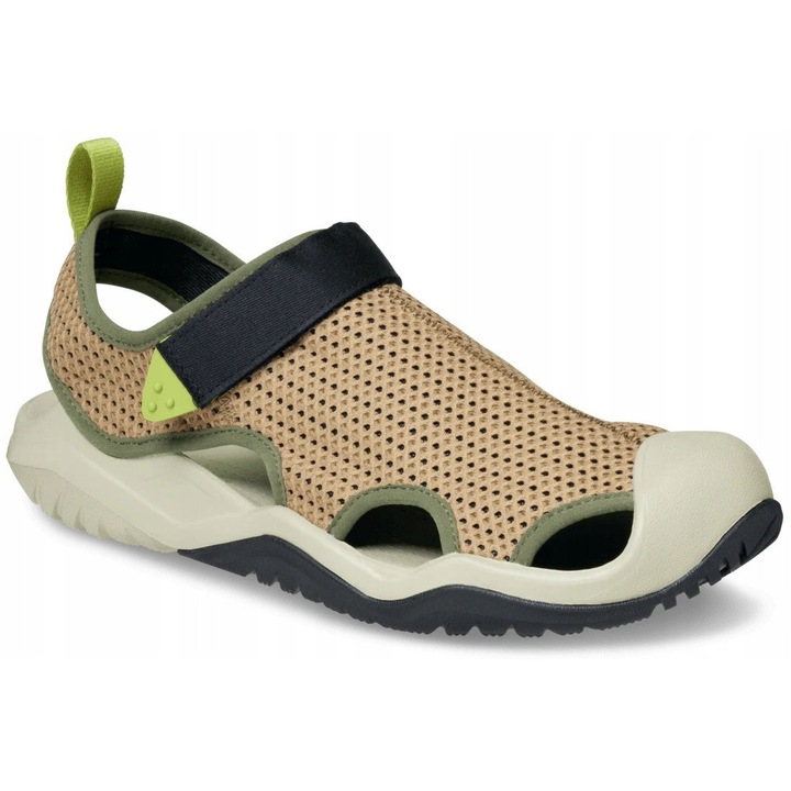 Sandale barbati Crocs Swiftwater, design modern, confortabile, bej, material panza