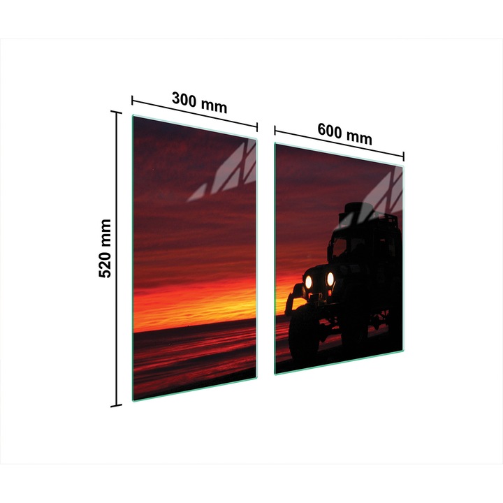 Placa de protectie din sticla pentru aragaz TMK ArtDeko, 30x60x52 cm, design modern, usor de curatat