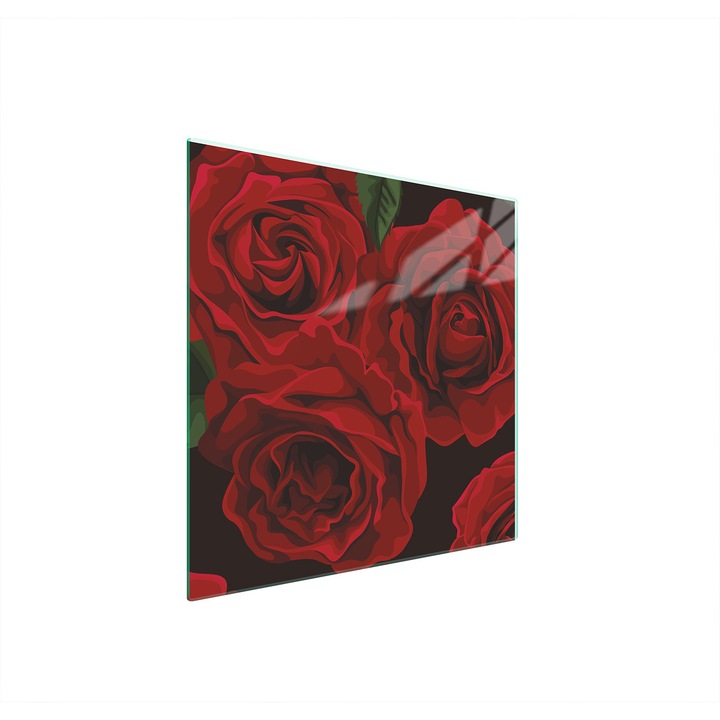 Placa de protectie din sticla pentru aragaz TMK ArtDeko, 50x52 cm, design modern, usor de curatat, multicolor