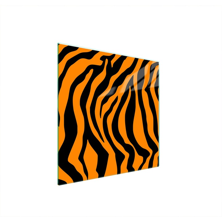 Placa de protectie din sticla pentru aragaz TMK ArtDeko 50x52 cm, design tigru, multifunctionala