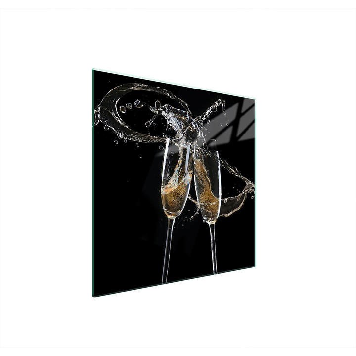 Placa de protectie din sticla pentru aragaz TMK ArtDeko, 50x52 cm, design modern, usor de curatat, culoare multicolor