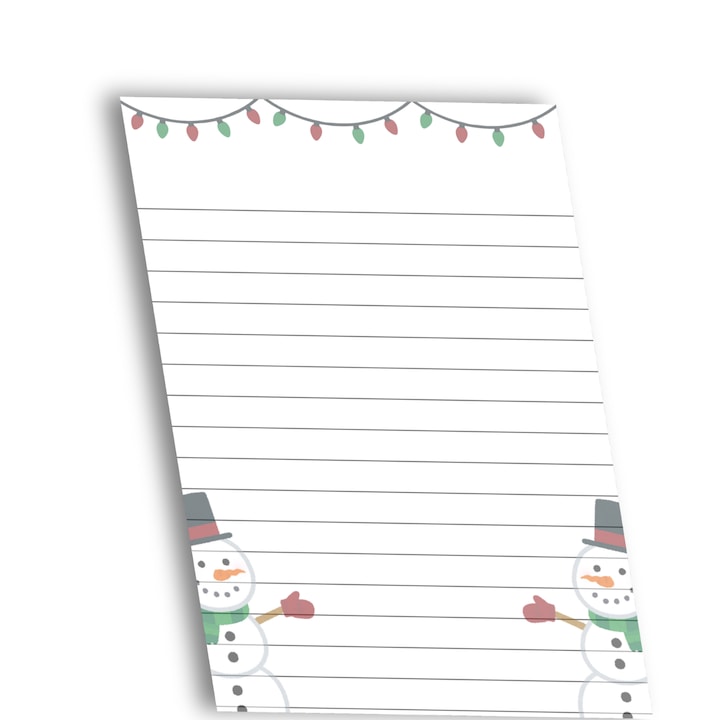 Bloc de Notite A6 InspirArt, Handmade, 100 File, Suport Carton 1.5 mm, Tematica Craciun