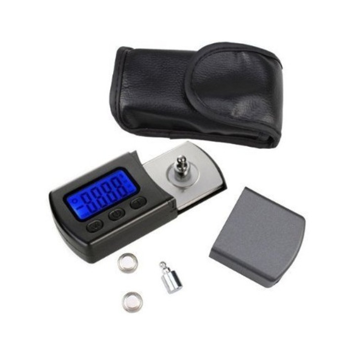 Mini Cantar Digital Stilou Pick-up 0,01g-5g | Iluminare LCD Albastra | 5 Unitati de Masa | Tester Aghita & Cantar Bijuterii