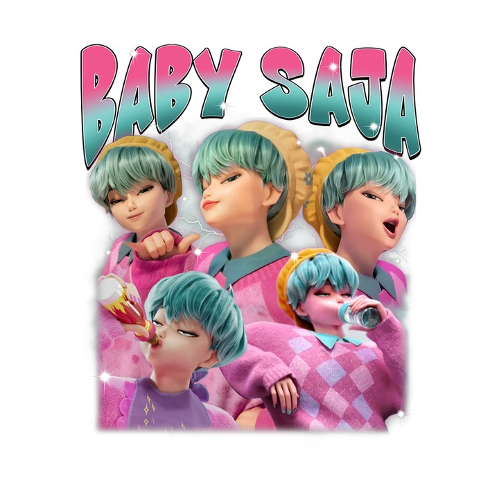 Sticker Baby Saja Colaj Expresii Simpatice, Autoadeziv, Craciun, Cri-Flo, dimensiune 6 cm