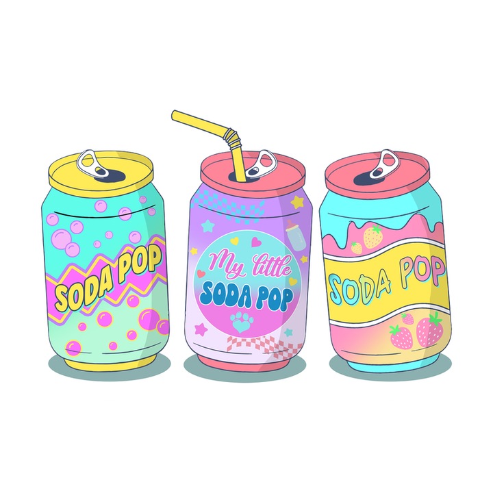 Sticker Huntrix K-Pop Hunters Demon Set Doze Soda Pop Ilustratie Simpatica, Autoadeziv, Craciun, Cri-Flo, dimensiune 6 cm