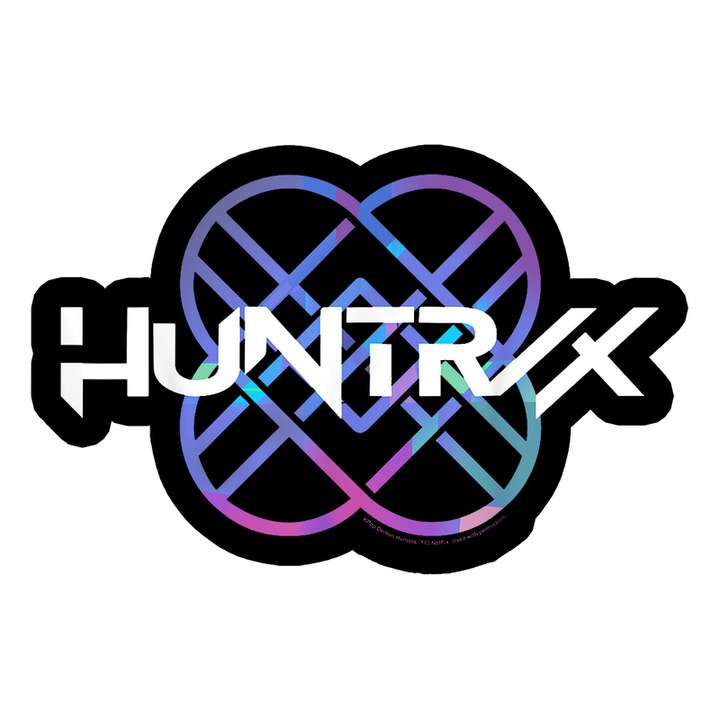 Sticker Huntrix K-Pop Hunters Demon Simbol Grafic Geometric Energie, Autoadeziv, Craciun, Cri-Flo, dimensiune 25 cm