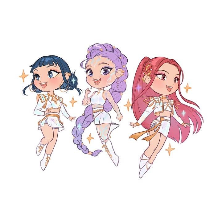 Sticker K-Pop Hunters Demon Huntrix Figurine Stil Mini Chibi ...