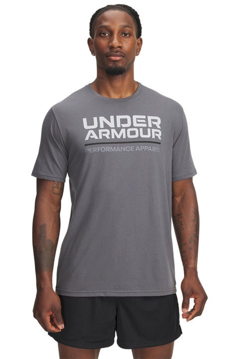 Under Armour, Tricou cu imprimeu logo Sportstyle, Gri cenusiu