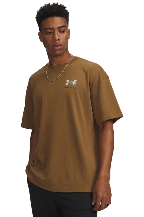 Under Armour, Tricou cu decolteu la baza gatului si maneci cazute, Kaki